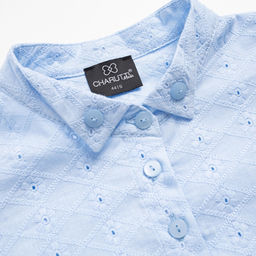 Рубашка комбинированный с кружевом, Дивная смелость (blue) - Charutti фото 6