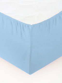 Простыня трикотажная на резинке - Голубой 90х200х20