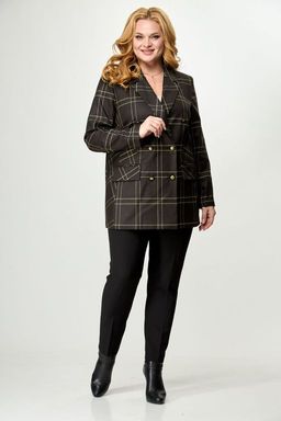 Жакет БелЭльСтиль 848 коричневая клетка фото 3