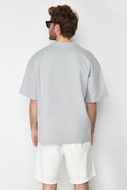 TRENDYOL MAN Premium Gri Oversize Y?lan Nak?sl? Kal?n Premium T-Shirt TMNSS24TS00018 - Trendyolmilla фото 2