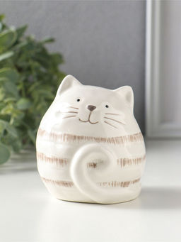 Сувенир керамика "Полосатый котик-шарик" 8х7,5х8,5 см