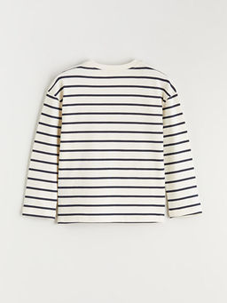 Bisiklet Yaka ?izgili Uzun Kollu Erkek ?ocuk Ti??rt