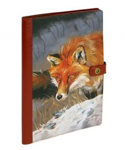 Органайзер для документов с принтом Eshemoda Королевский фазан, Формат А4, натуральная кожа, цвет коричневый