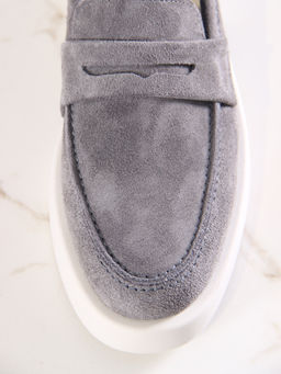 Лоферы туфли EDART 176.1593 be. Серый замок замша  фото 8