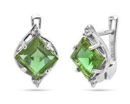 Серьги из серебра султанит, Гликерия