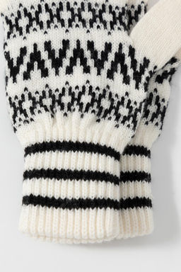 ЕВ 10011/ш/сахар,черный перчатки жен