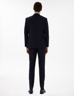 Lacivert Extra Slim Fit _izgili Y_nl_ Tak_m Elbise