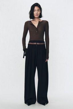 CAMISETA CUELLO PANADERO SOSHIOTSUKI X ZARA / Marr?n