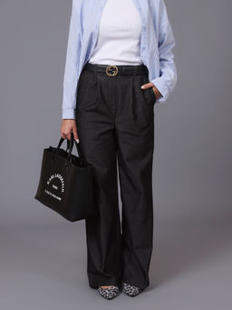 Женские Брюки широкие палаццо. С046 Черный от фабрики Спортсоло