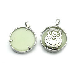 Подвеска Сова 27*27мм с кварцем цв.нежно-зеленый