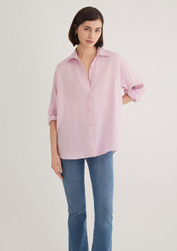 Lux Touch Pembe Modal Gomlek