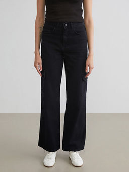 Wideleg Kad?n Kargo Jean Pantolon