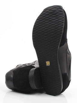 03-A885-1 BLACK Кроссовки женские (натуральная кожа, натуральная замша)