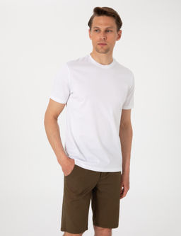 Beyaz Slim Fit Merserize Basic Ti__rt - Pierre cardin фото 10