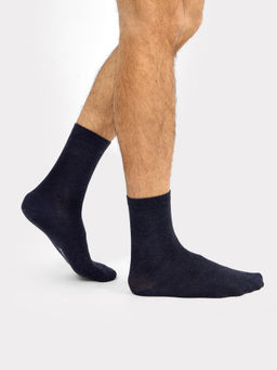 Цена за 5 пар! Носки мужские в синем цвете из шерсти с бамбуком т.синий меланж 029K-2189