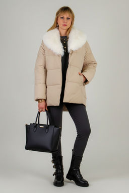 Куртка с меховым воротником арт.6677 зима, евро-зима