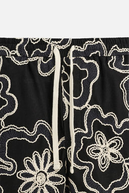 EMBOSSED EMBROIDERED BERMUDA SHORTS - Zara фото 28