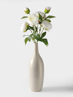 Цветы искусственные "Пион Бьорг" d-8,5 см 65 см, белый