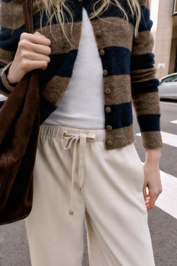 WIDE-LEG TROUSERS WITH ELASTIC WAISTBAND - Zara фото 19
