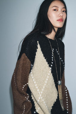 DIAMOND KNIT SWEATER - Zara фото 14
