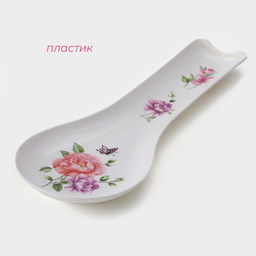 Подставка под ложку Изобилие, пластик, 2710 см, белая, рисунок МИКС - Simaland фото 2