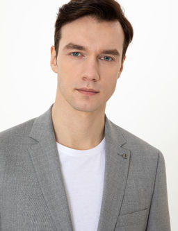 Серая зауженная шерстяная куртка - Cacharel фото 2