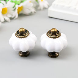 Ручка для шкатулки пластик Ретро набор 2 шт бронза 3,8х3,3х3,3 см