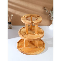 Менажница Adelica, 3-х ярусная с подставкой для вина, d=30×1.8 см, d=26×1.8 см, d=20×1.8 см, дерево берёза, в подарочной коробке