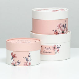 Набор шляпных коробок 3 в 1 Little dream, завальцованная, 16×10, 14×9, 13×8.5 см