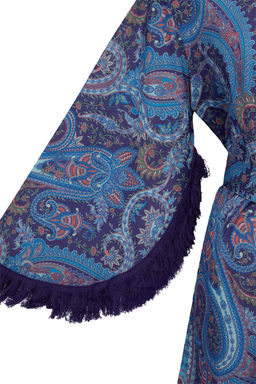 Cicek Desenli Mini Dokuma %100 Pamuklu Plaj Kimono&Kaftan TBESS23KM00004 - Trendyolmilla фото 10