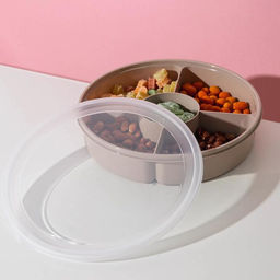 Менажница с крышкой IDEA, 5 секций, пластик, бежевый