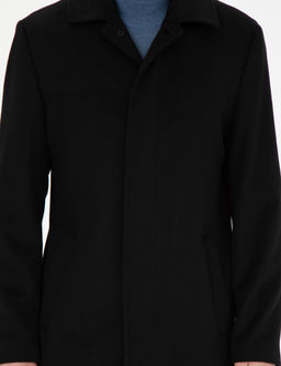 Siyah Y_n Kar___ml_ Slim Fit Ka_e Kaban