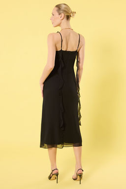 TRENDYOLMILLA Mavi Duz A Kesim F?rf?rl? Midi Dokuma Elbise TWOSS25EL00277  фото 4