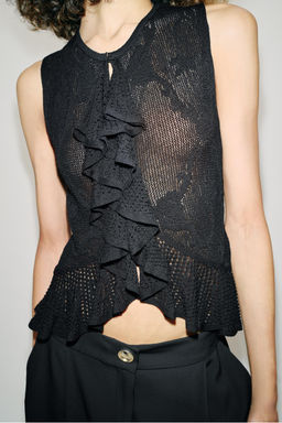 PLAIN STITCH HIGH NECK TOP - Zara фото 10