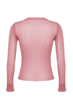 Siyah Transparan Gorunumlu Bisiklet Yaka Triko Kazak TWOAW24KZ01183 - Trendyolmilla фото 15