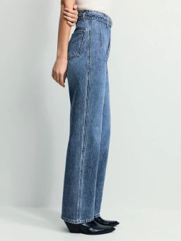 Джинсы straight с высокой посадкой с поясом / Zarina  фото 4