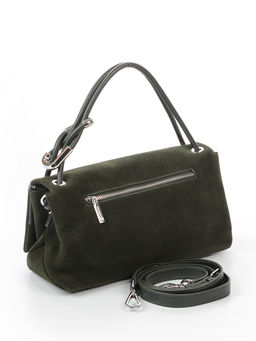 LACCOMA сумка Q8067-F-темно зеленый натуральная замша, натуральная кожа хлопок