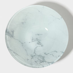 Салатник стеклянный Доляна Марбл белый, 740 мл, 18,55 см  фото 7