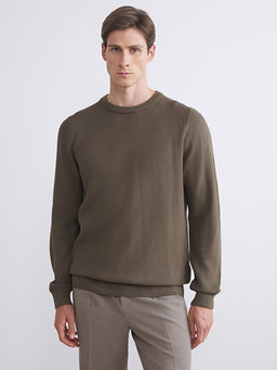 Bisiklet Yaka Kareli Erkek Triko Kazak