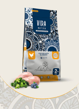 Корм Vida Nativa для щенков средних и крупных пород с курицей и черникой P02135007
