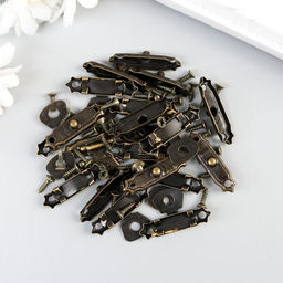 Замок металл для шкатулки бронза + гвозд. набор 10 шт 1,5х2,7 см - Арт узор фото 3