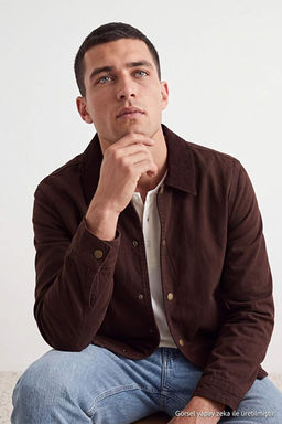 Koyu Kahverengi Cepli _n_ D__meli Regular Erkek Denim Ceket TMNAW27CE00005