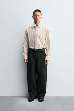 STRIPED SHIRT WITH CONTRAST TIE