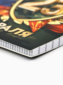 Цена за 4 шт. Блокнот А7, 32 л. в мягкой обложке, на гребне «С 23 февраля»