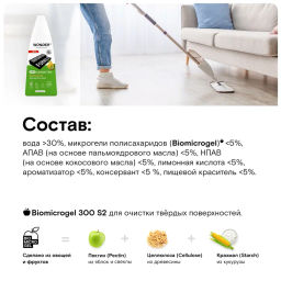 Средство для мытья пола, Киви и листья Айвы WONDER lab, 1100мл