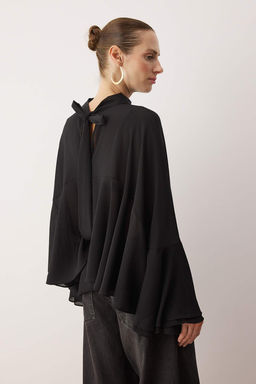 Koyu Kahverengi Volanl? Astars?z Boho Dokuma Bluz TWOAW26BZ00203 - Trendyolmilla фото 8