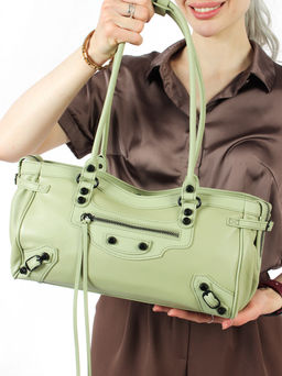 LACCOMA сумка АЛ3093-зеленый натуральная кожа хлопок