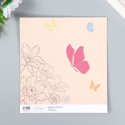 Цена за 10 шт. Бумага для скрапбукинга двусторонняя Цветы и листья, плотность 180 г, 15.5?17 см