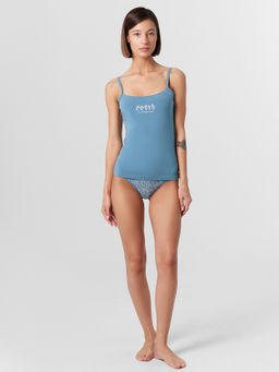 Комплект женский (майка, трусы) синий в цветочки арктика +цветочки на арктике 442210 - Mark formelle фото 3