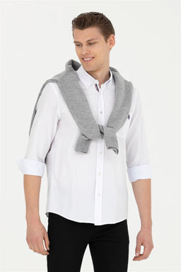 Мужская белая рубашка с длинным рукавом - U.s. polo assn фото 3